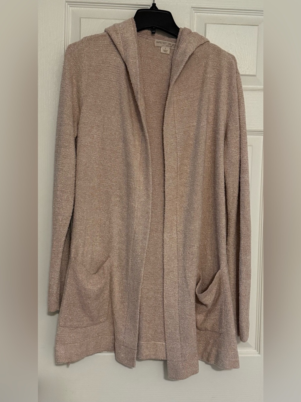 Barefoot Dreams Hooded Open-Front CozyChic Lite Cardigan - Blush/Light Pink